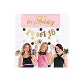 Glitter Gold & Pink Sweet 16 Photo Booth Kit