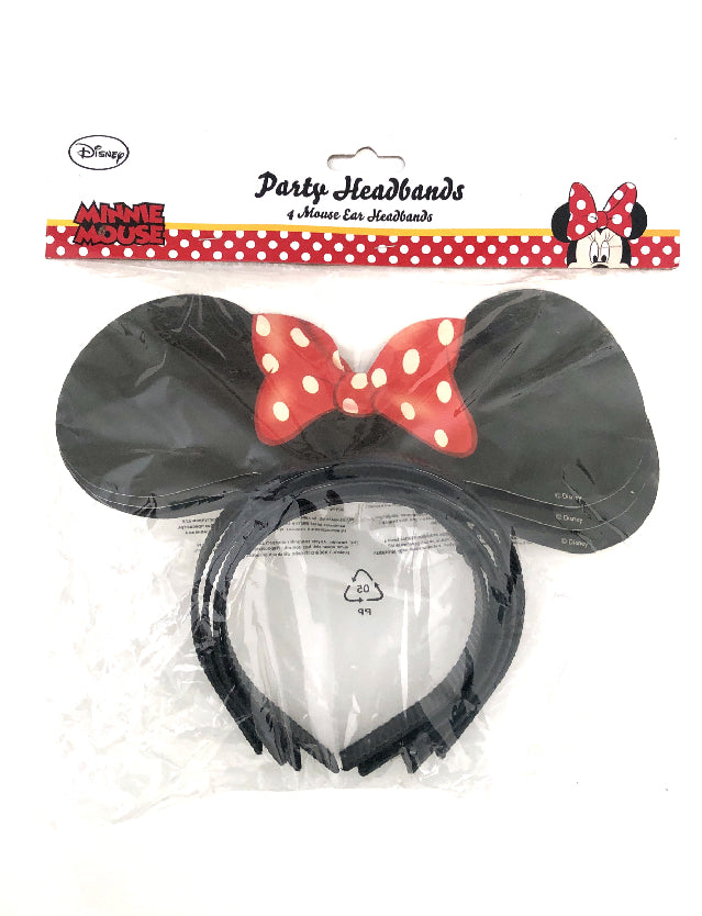Minnie Mouse Cafe Paper Headbands -4pcs