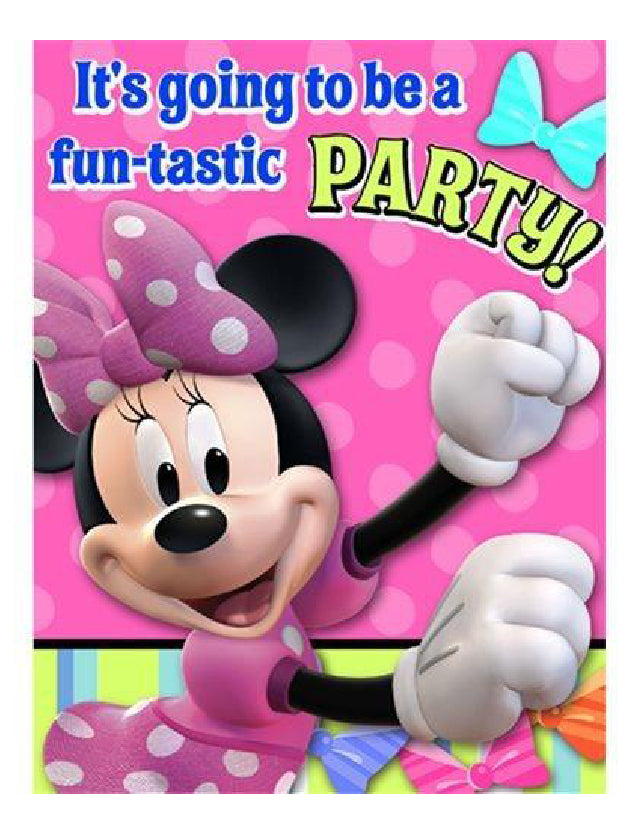 Minnie Mouse Invitations with envelopes-8pcs