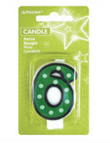 Number 6 Dots With Black Border Candle-3″