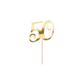 NO.50 GOLD CAKE TOPPER -8″