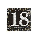 18th Birthday Sparkle Napkins-16pcs