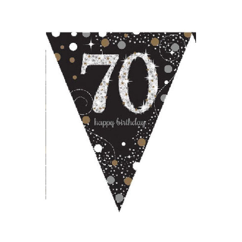 70th Birthday Pennant Banner -13 ft