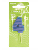 Number 4 Dots & Stripes Candle-4.5cm