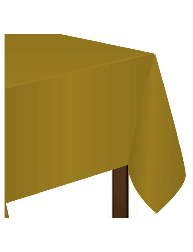 Gold Plastic Table Cover-Size 54″By 108″