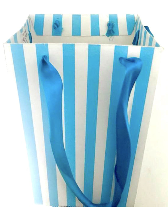 Light Blue Striped Cardboard Goodiebags