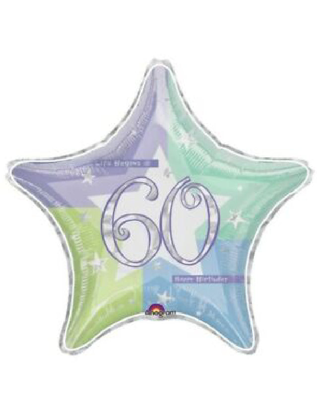 60th Birthday Sparkle 18″ Foil Balloon