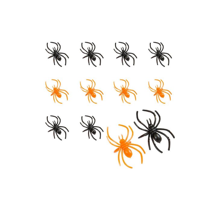 Black & Orange Spider rings -12pcs