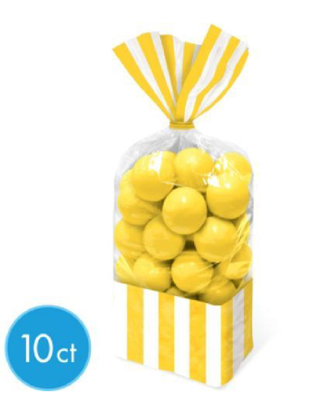 Yellow Striped Treat Bag-10ct