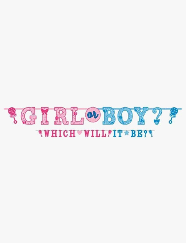 Girl or Boy Gender Reveal Jumbo Banner Kit-2 banners -Over 10ft long