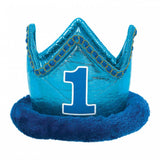1st Birthday Blue Fabric Crown