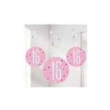 Pink 16th Birthday Hanging Swirls – 6pcs