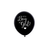 16in Black Balloon Gender Reveal with Pink Confetti