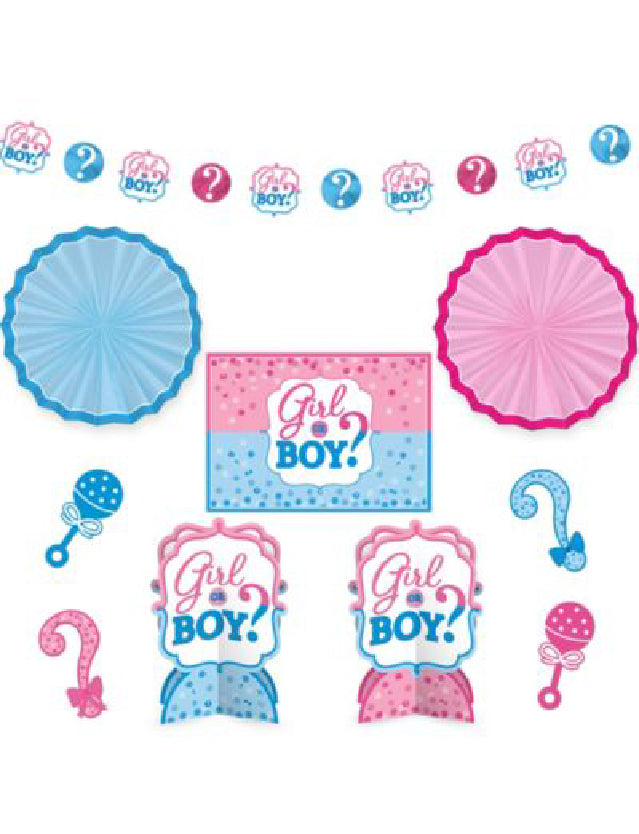 Girl or Boy Gender Reveal Room Decorating Kit -10pcs