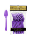 Purple Heavy Plastic Forks -20pcs