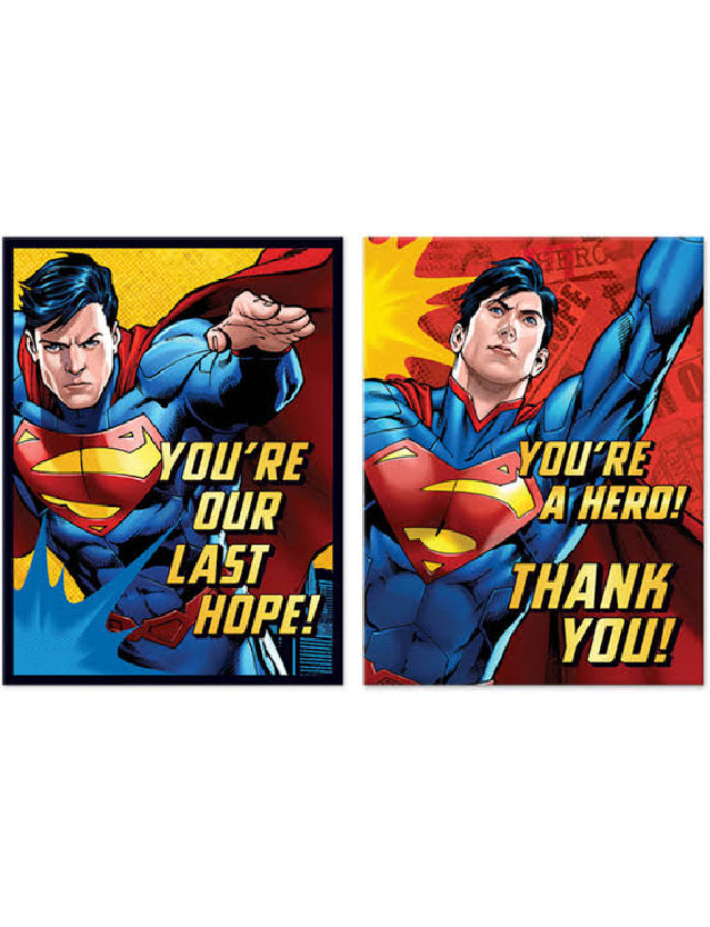 Superman Invitation and Thank you Postcards -8pcs