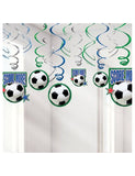 Soccer Swirl Decoration -12pcs