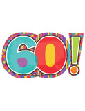 60th Birthday Sparkle Foil Balloon Supersize-18″ by 29″