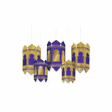 Eid/ Ramzan Hot-Stamped Paper Lanterns -5pcs