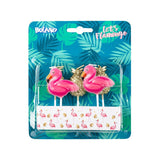 FLAMINGO/PINEAPPLE ON STICK CANDLES-5PCS