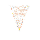 Happy Birthday White & Rose Gold Bunting -12.8 ft