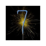 Number 7 Blue Glitz Cake Sparkler