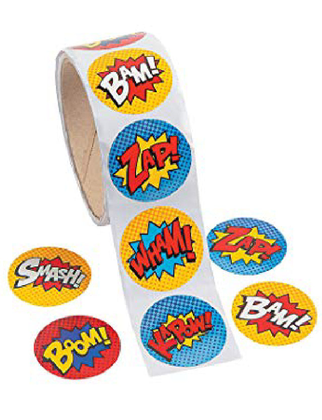 Superhero Sticker Roll -100pcs