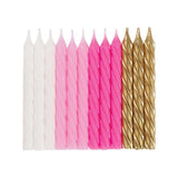 Pink White Gold Spiral 24pcs