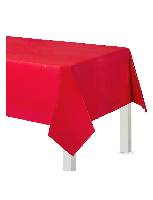 Red Plastic Rectangle Tablecover 54″ by 108″
