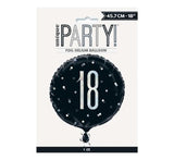Black Glitz 18 Foil Balloon -18″