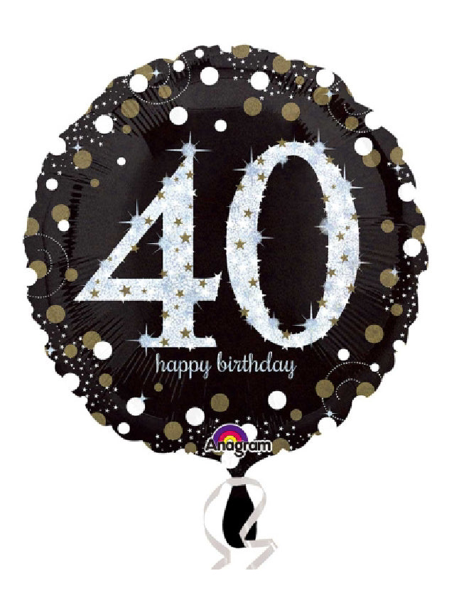 40th Birthday Sparkle 18″ Foil Balloon