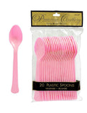 Light Pink Heavy Weight Plastic Spoons-20pcs