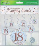 18th Birthday Swirl Decoration -Rose gold 6pcs