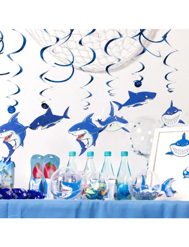 Shark Swirl Decorations -30pcs