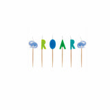 Blue & Green Dinosaur Pick Birthday Candles-6pcs