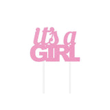 It’s a Girl Pink Glitter Cake topper