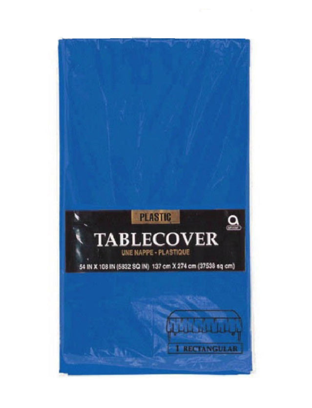 Dark Blue Plastic Table Cover- Size 54″By 108″