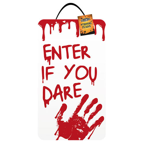 Enter If You Dare Halloween Wall Plaque Hanging Decoration 40cm