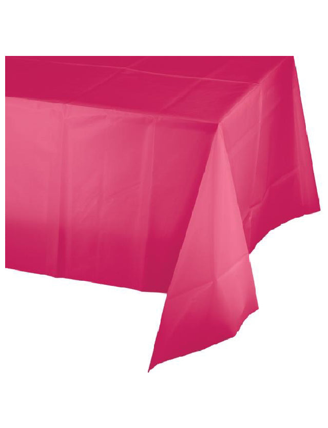 Dark Pink Plastic Table Cover-Size 54″By 108″