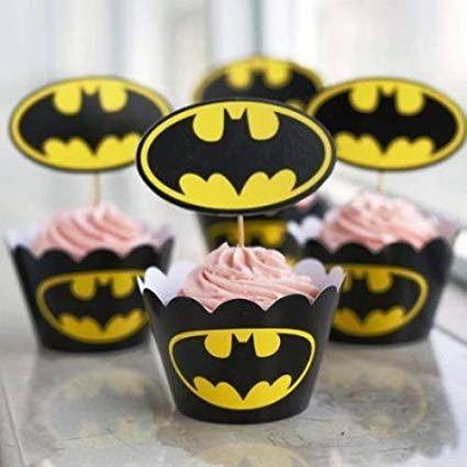 Batman Cupcake Pics with liners(24 pcs)