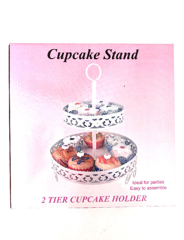 Cupcake Stand White 2 Tier Steel