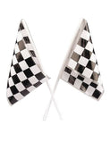 Checkered Plastic Flags-12pcs size 6″ with stick