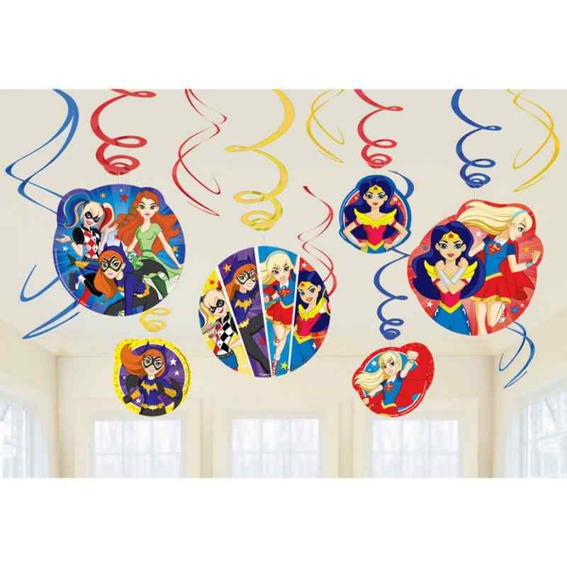 Dc Superhero Girl Swirl Decoration -12pcs
