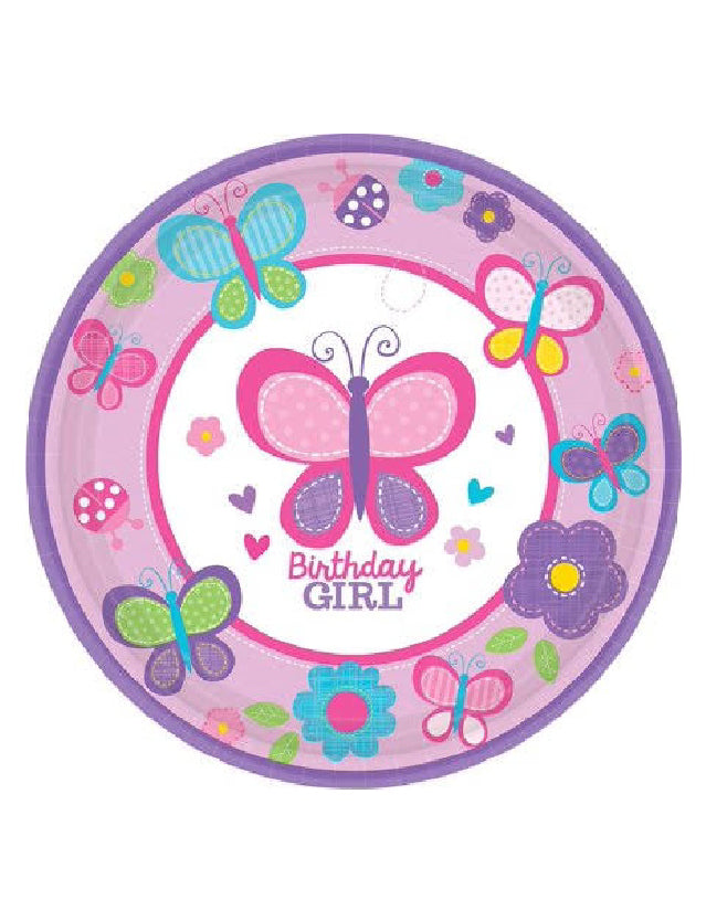 Sweet 1st Birthday Girl 7″ Cake Plate-18pcs