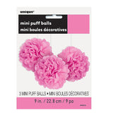 Pink Mini Fluffy Flowers -3pcs