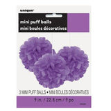 Purple Mini Fluffy Flowers -3pcs