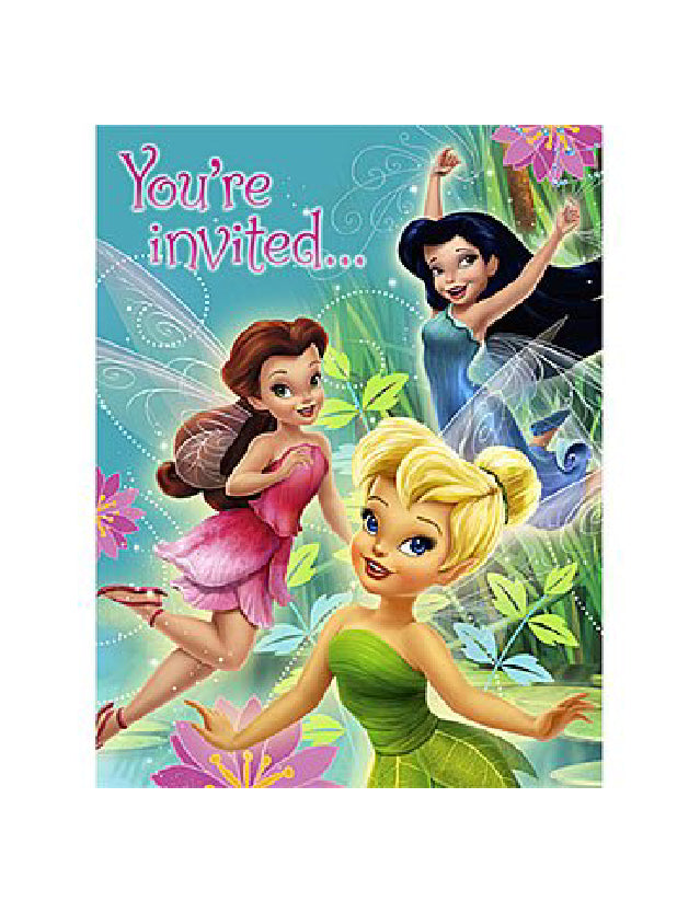 Disney Tinkerbell Fairies Invitation -8pcs