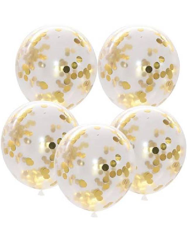 Gold Confetti Balloons-5pcs