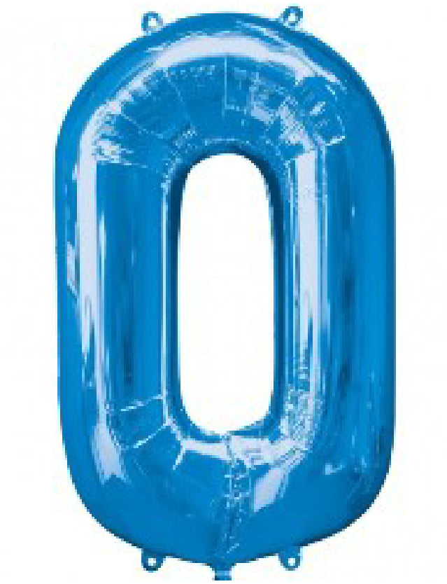 Number 0 Blue Foil Balloon-Size- 34″