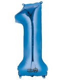 Number 1 Blue Foil Balloon-Size- 34″